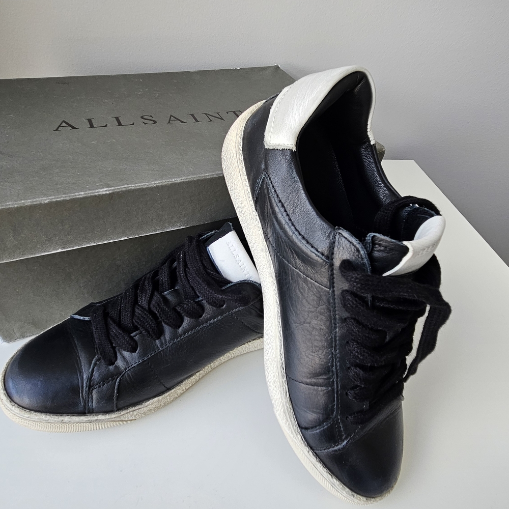 All Saints Black Leather Women's Sneakers